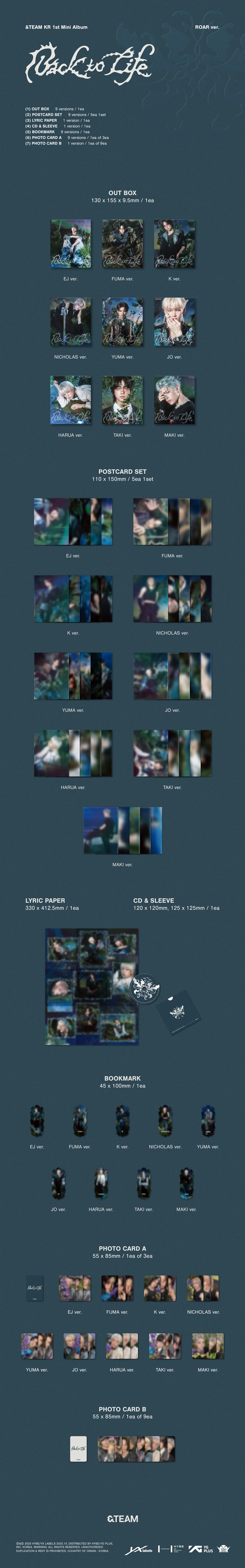 &TEAM - BACK TO LIFE KR - ROAR Ver