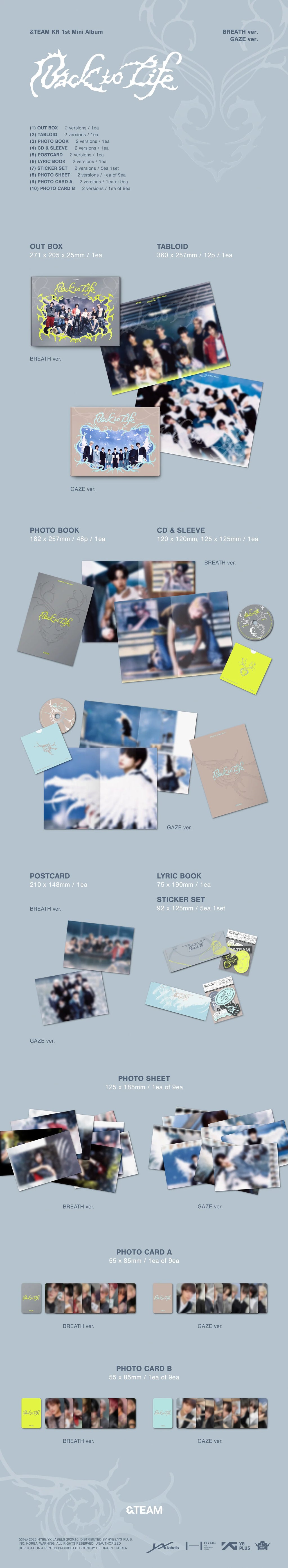 &TEAM 1st Mini Album - Back to Life