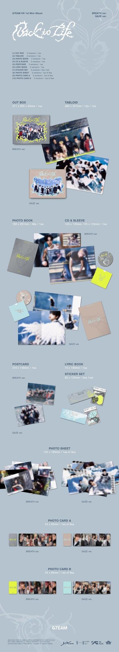 &TEAM 1st Mini Album - Back to Life RANDOM