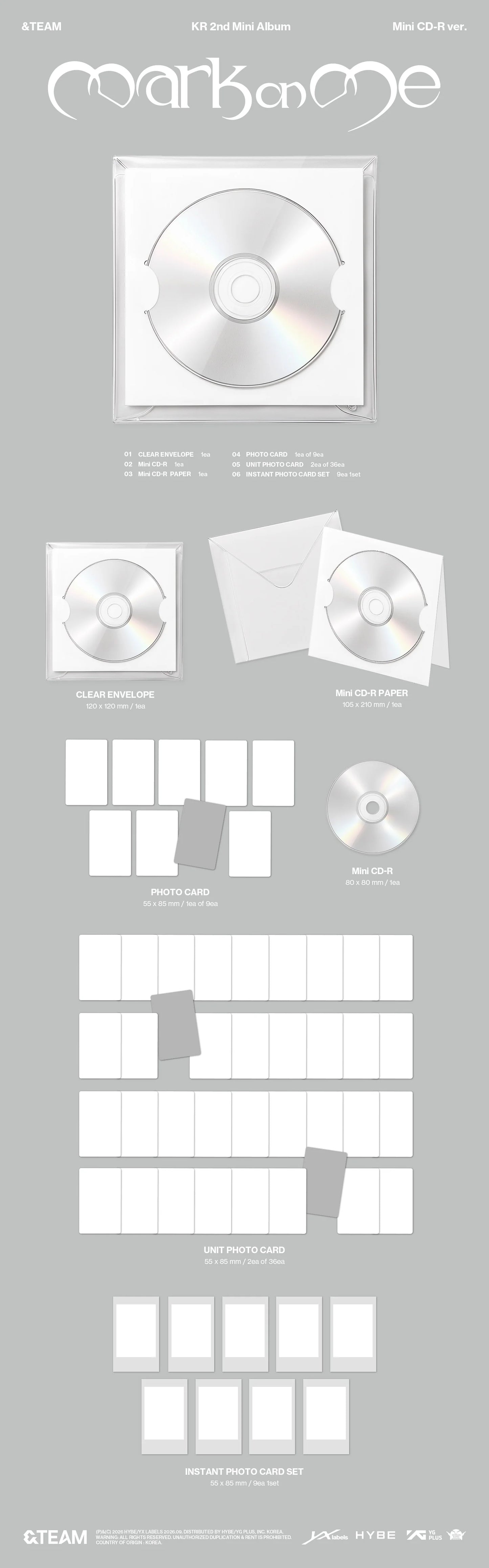 Pre-Order &TEAM - KR 2nd Mini Album [Mark on Me] Mini CD-R Ver.