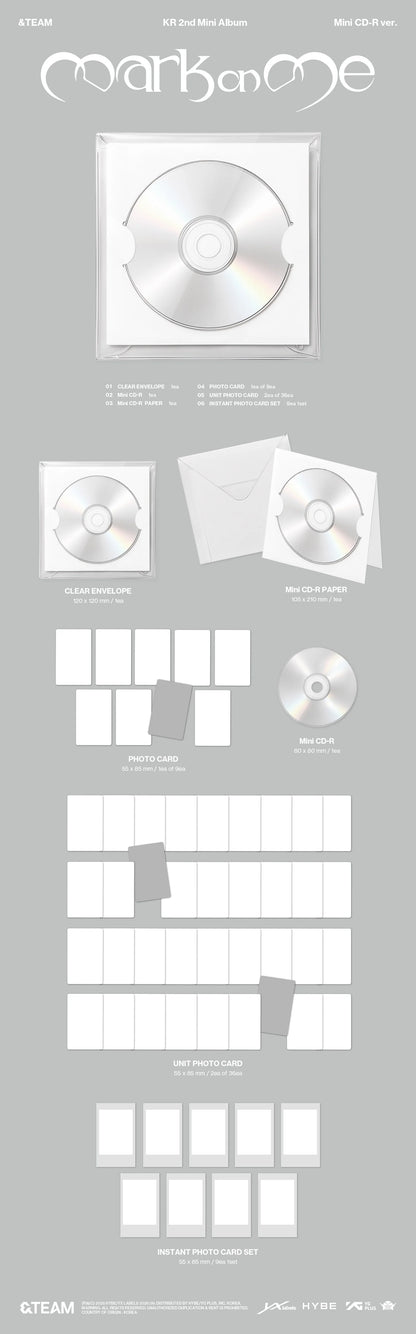 Pre-Order &TEAM - KR 2nd Mini Album [Mark on Me] Mini CD-R Ver.
