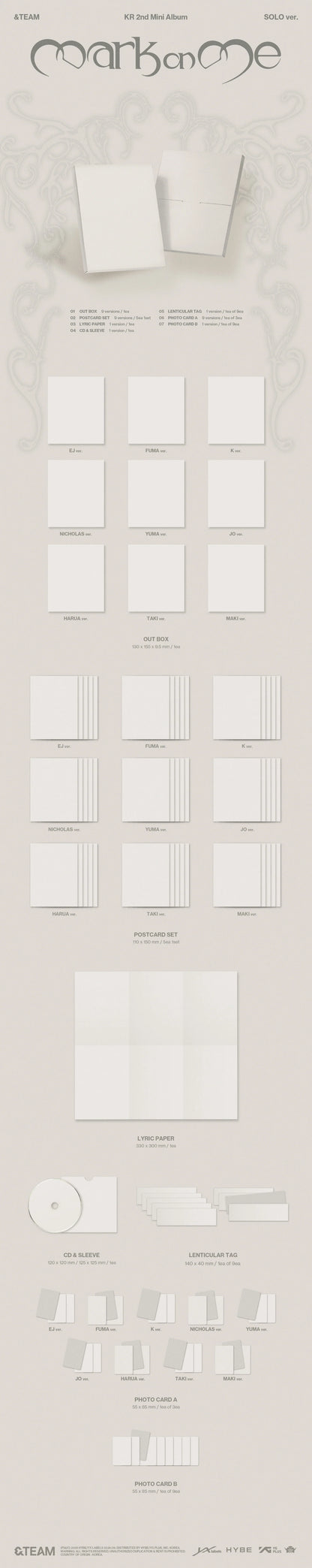 Pre-Order &TEAM - KR 2nd Mini Album [Mark on Me] SOLO Ver.