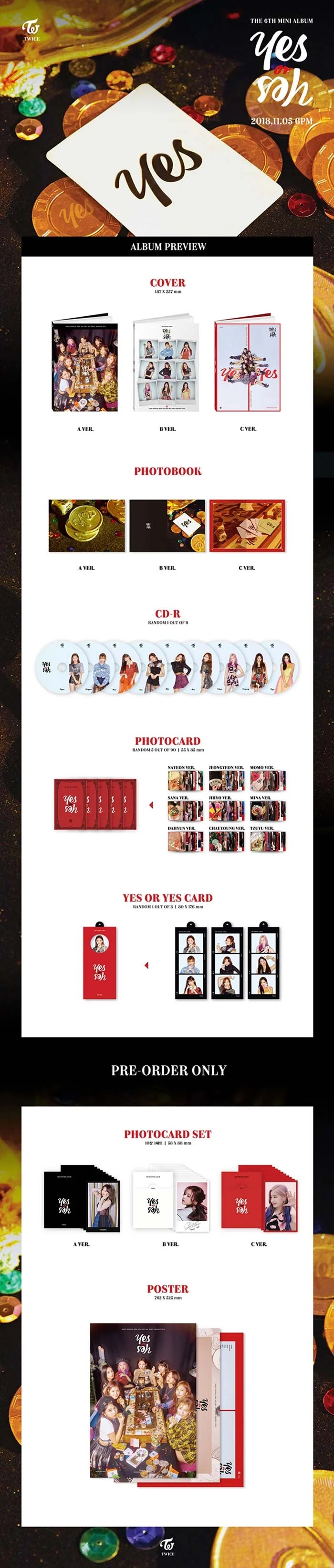 TWICE - 6th Mini Album [YES or YES] (Random ver.)