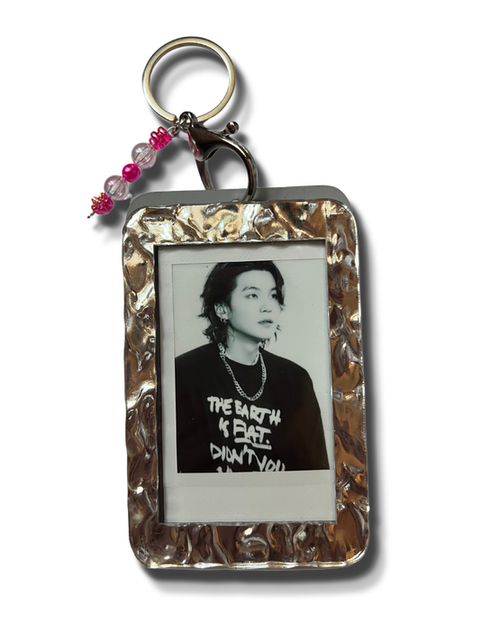 Custom Photo Keychain - Silver Glacier Textured Acrylic