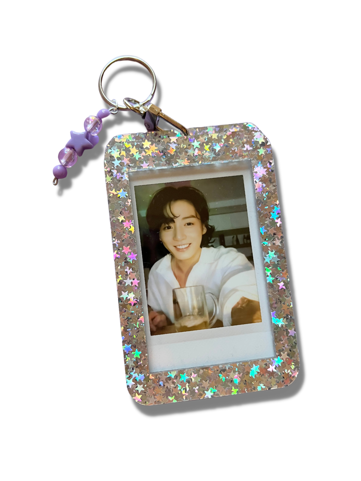 Custom Photo Keychain - Chunky Stars Shaped Glitter Acrylic