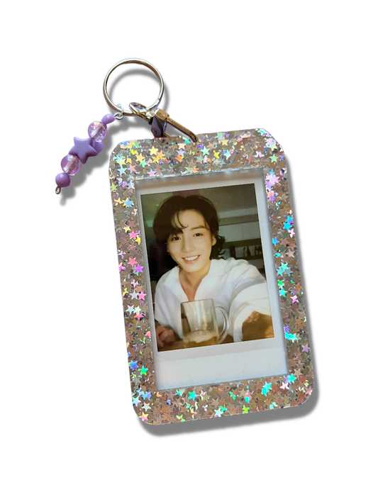 Custom Photo Keychain - Chunky Stars Shaped Glitter Acrylic