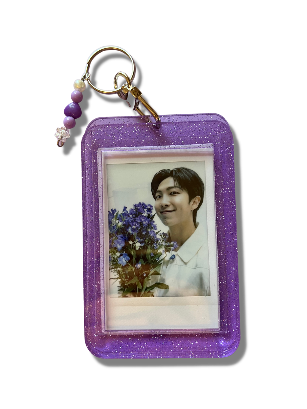 Custom Photo Keychain - Purple Jellie Glitter Acrylic
