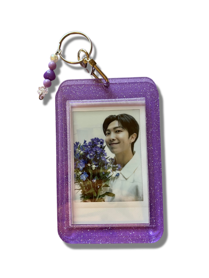 Custom Photo Keychain - Purple Jellie Glitter Acrylic