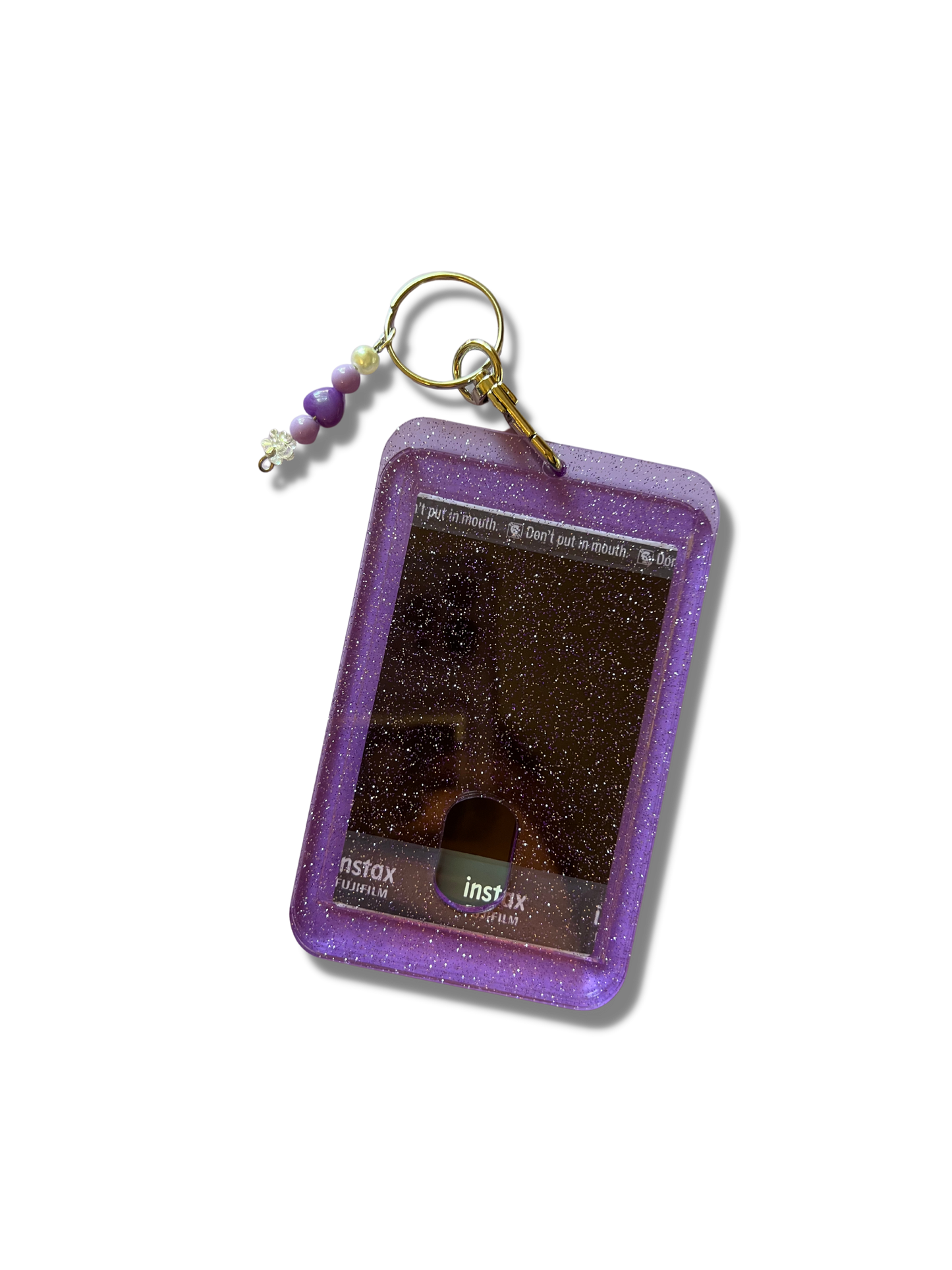 Custom Photo Keychain - Purple Jellie Glitter Acrylic