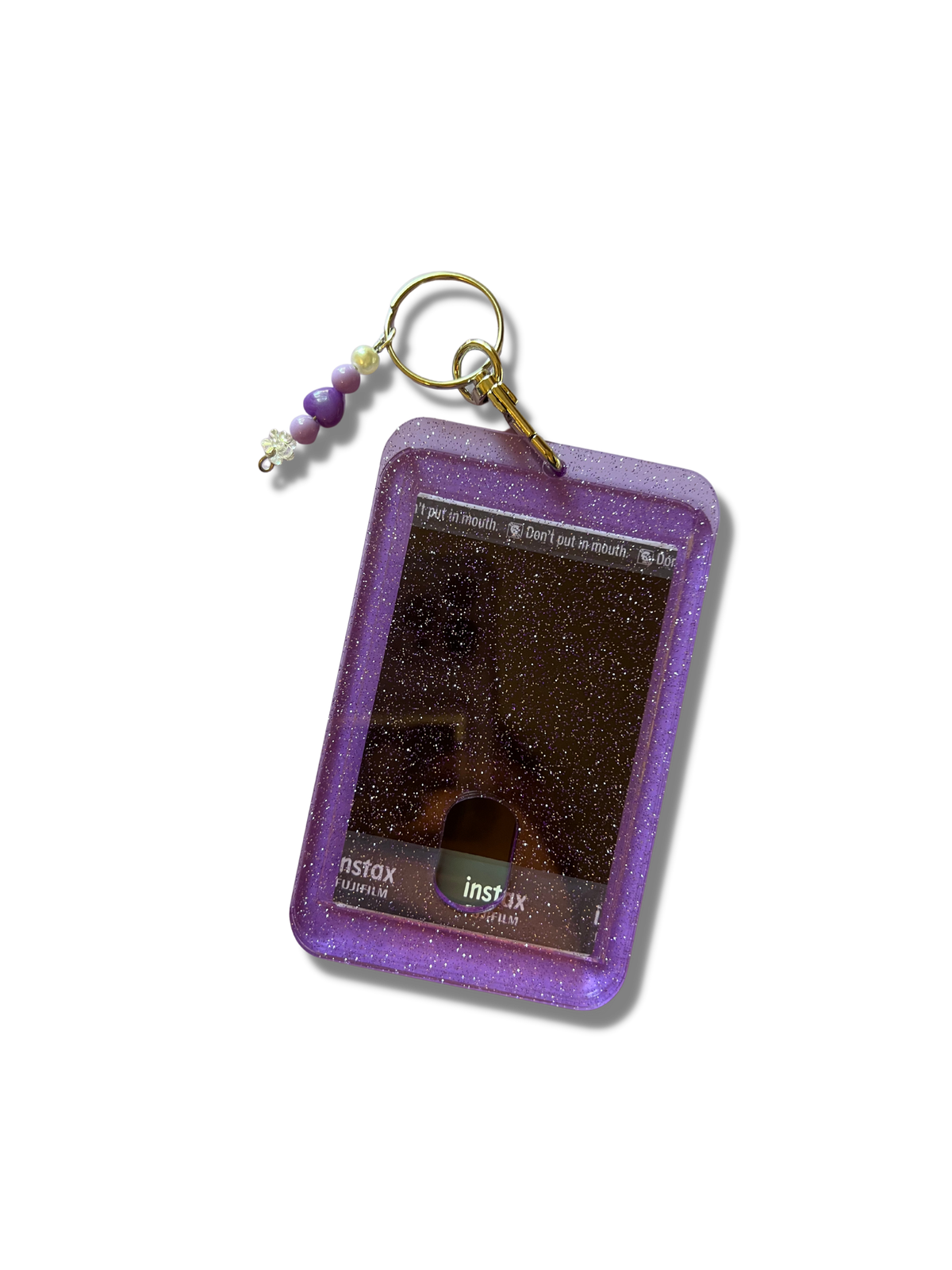 Custom Photo Keychain - Purple Jellie Glitter Acrylic