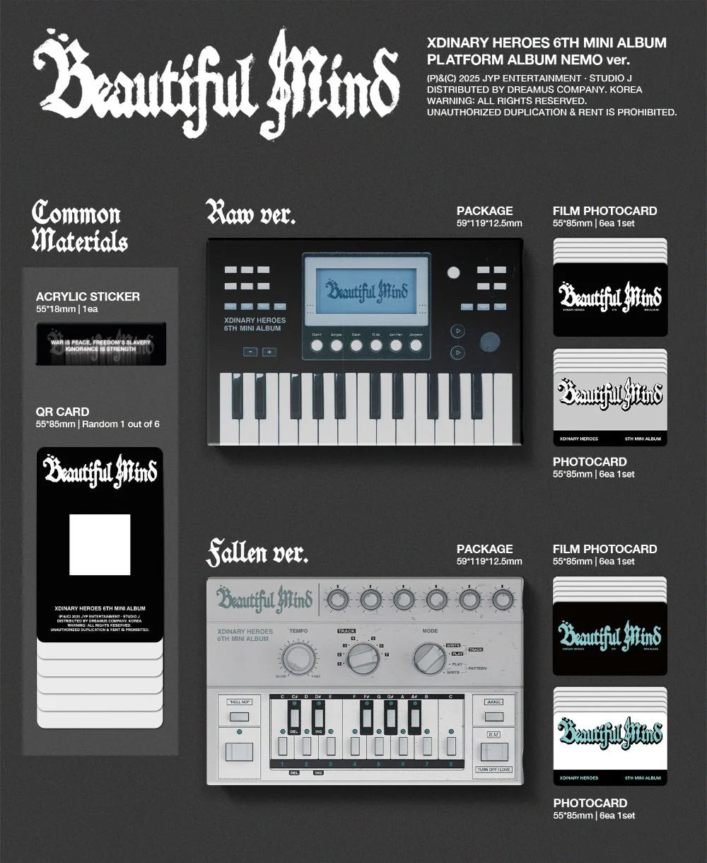 Xdinary Heroes - 6th Mini Album [Beautiful Mind] (PLATFORM ALBUM NEMO Ver.) (Raw Ver. / Fallen Ver.)