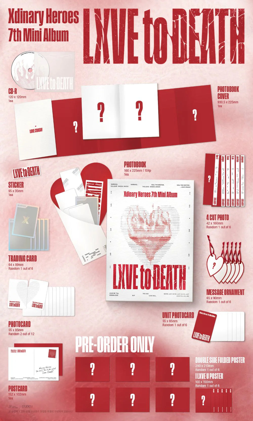 Xdinary Heroes - 7th Mini Album [LXVE to DEATH] (Love Sick Ver. / The End Ver.)