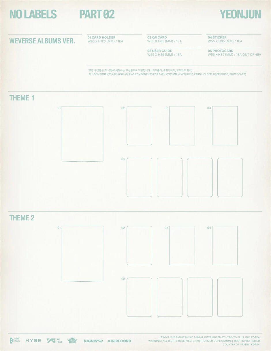 YEONJUN - [NO LABELS: PART 02] Weverse Albums Ver.