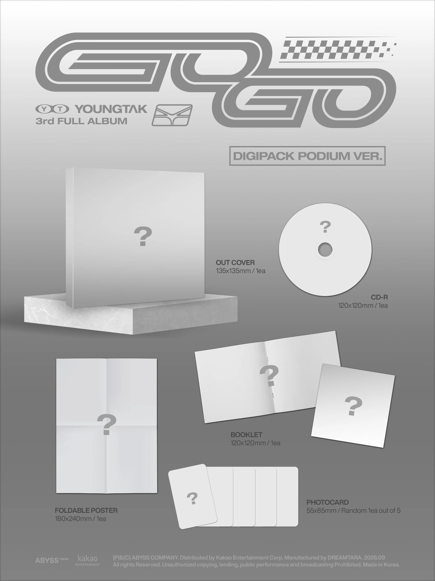 (9/15) Preorder YOUNGTAK - 3rd Album GOGO DIGIPACK Versions