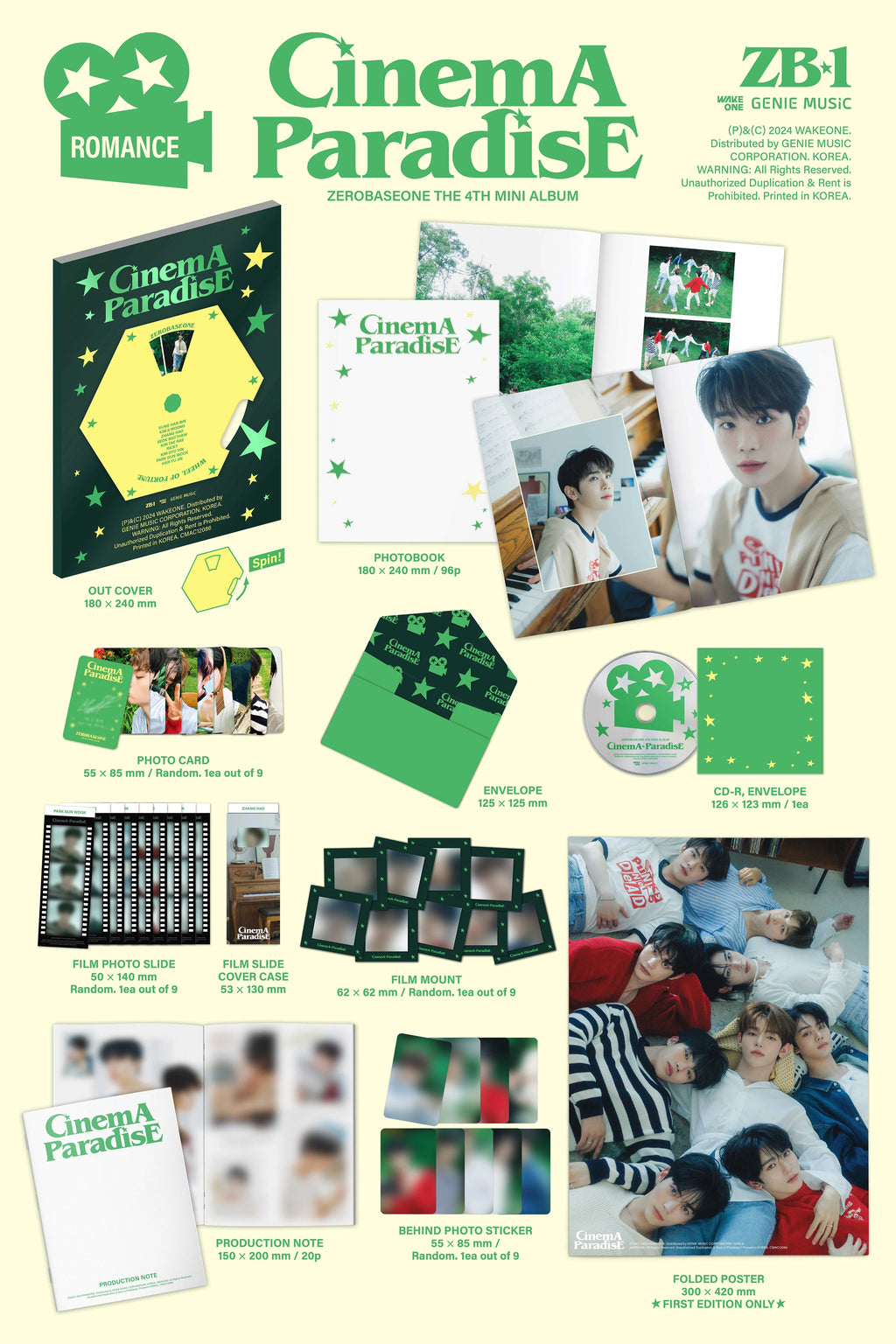ZEROBASEONE - 4th Mini Album [CINEMA PARADISE] (ROMANCE Ver. / SF Ver.) (Random Ver.)