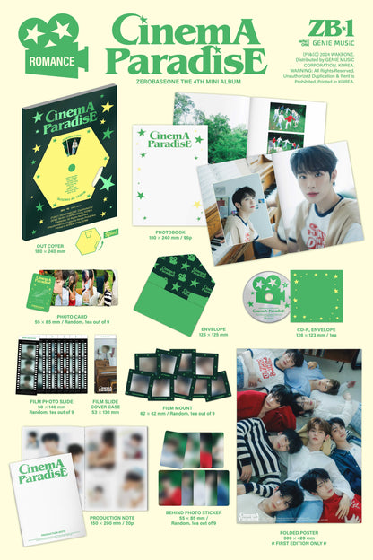 ZEROBASEONE - 4th Mini Album [CINEMA PARADISE] (ROMANCE Ver. / SF Ver.) (Random Ver.)
