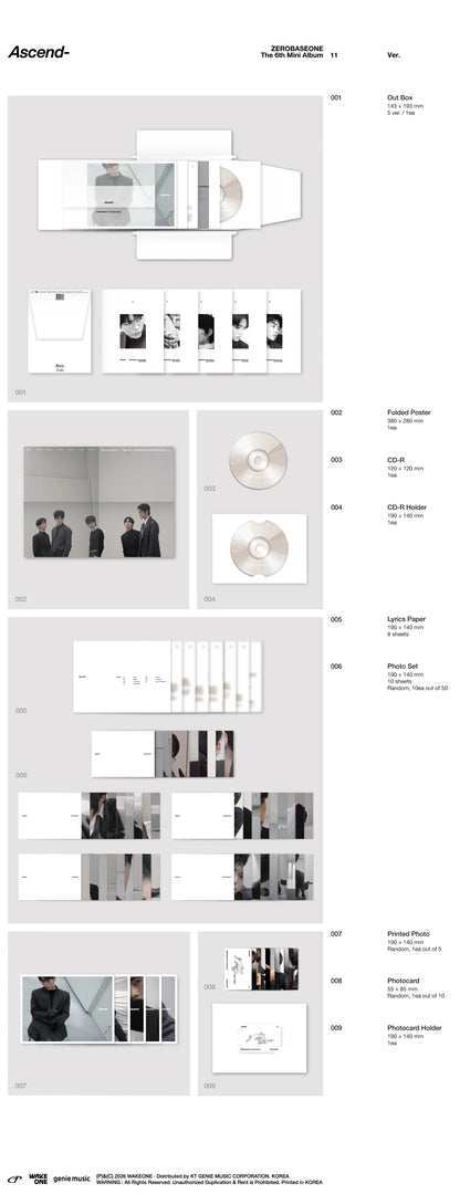 ZEROBASEONE - 6th Mini Album [Ascend-] 11 Ver.