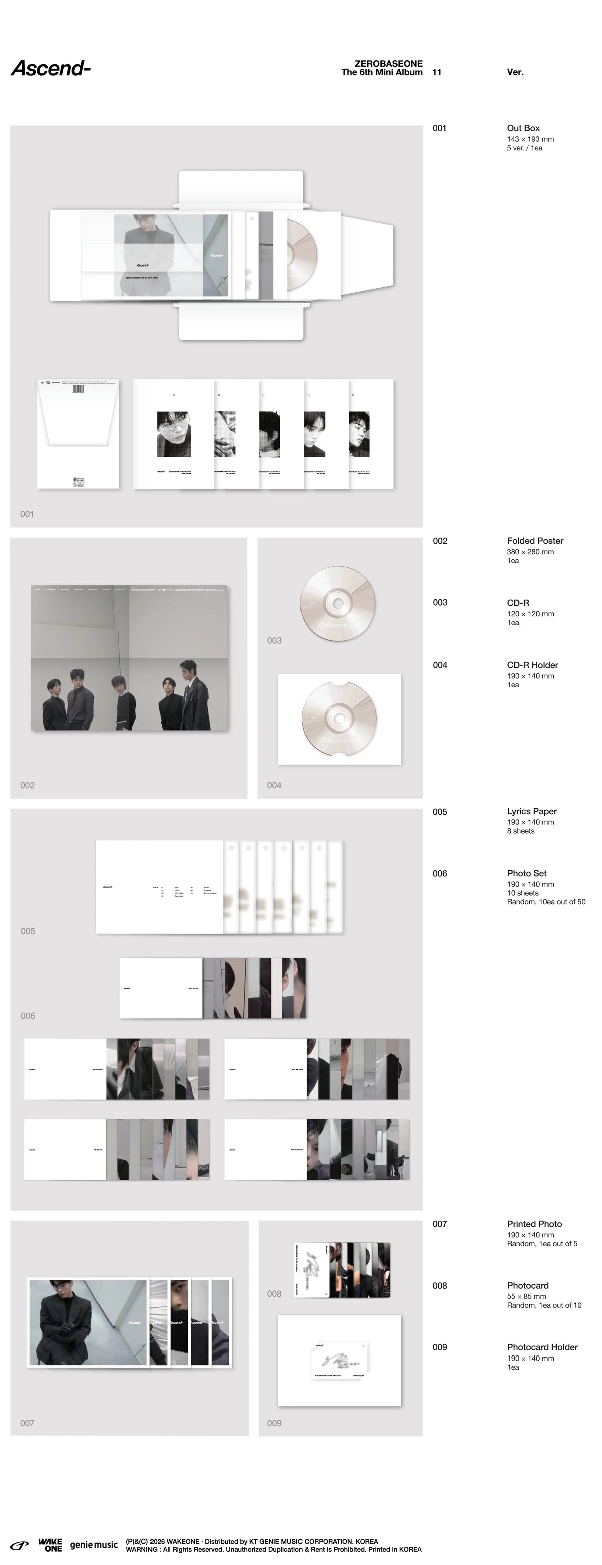 ZEROBASEONE - 6th Mini Album [Ascend-] LENTICULAR KEYRING Ver. RANDOM