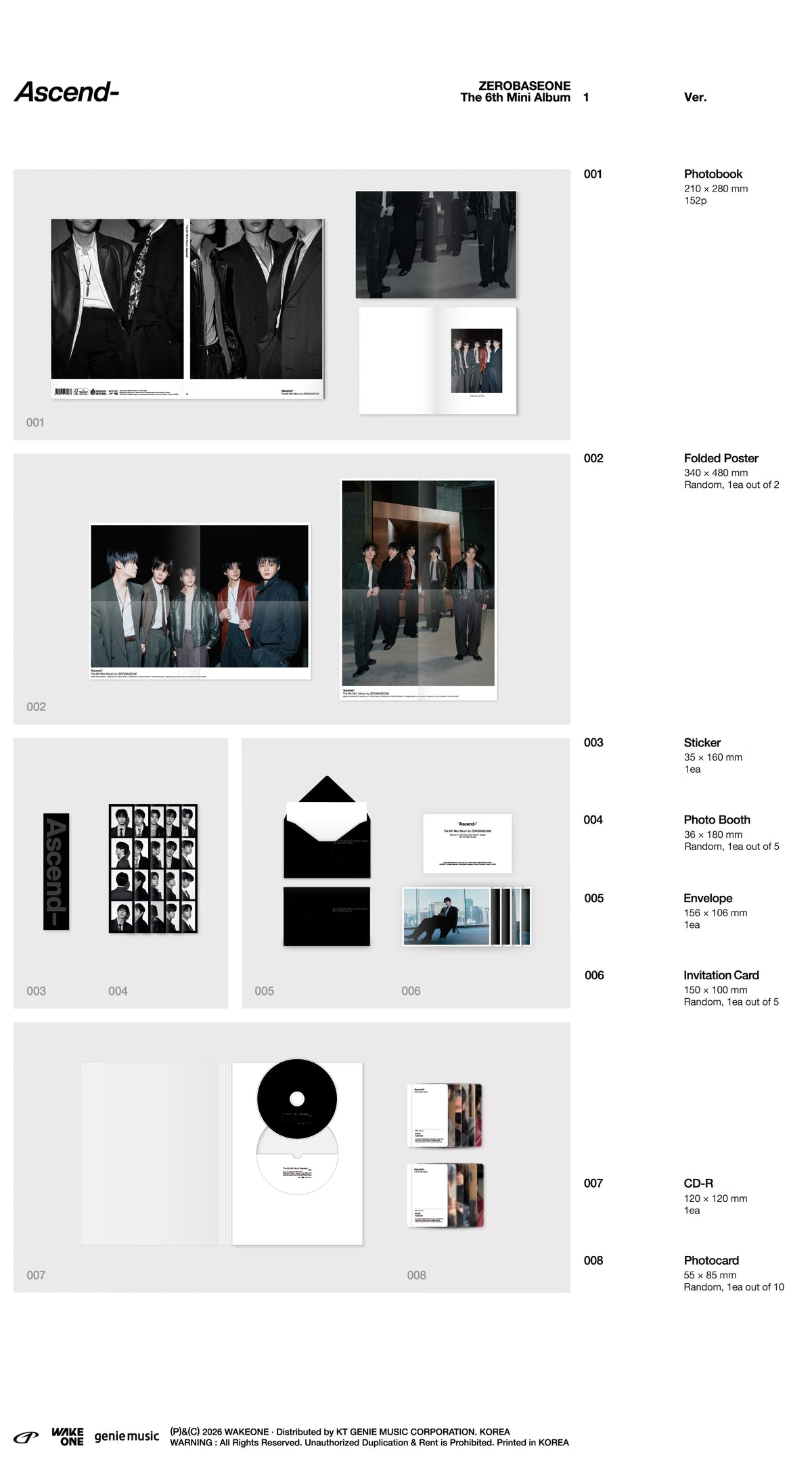 ZEROBASEONE - 6th Mini Album [Ascend-] Photobook Ver.