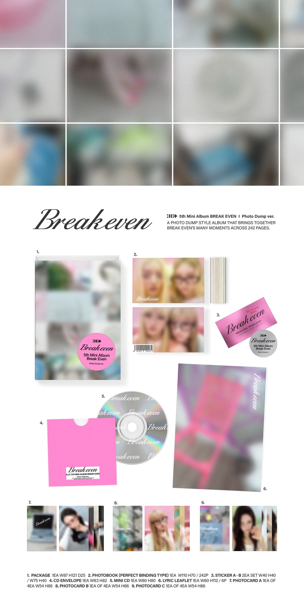 (10/25) preorder ILLIT 5th Mini Album [BREAK EVEN] Photo Dump Ver.