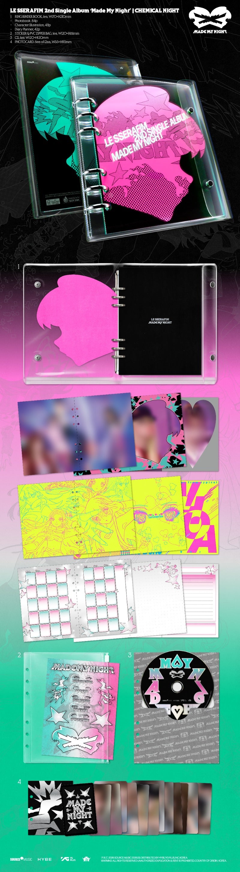 (9/11) LE SSERAFIM 2nd Single Album [Made My Night] (CHEMICAL NIGHT Ver.)