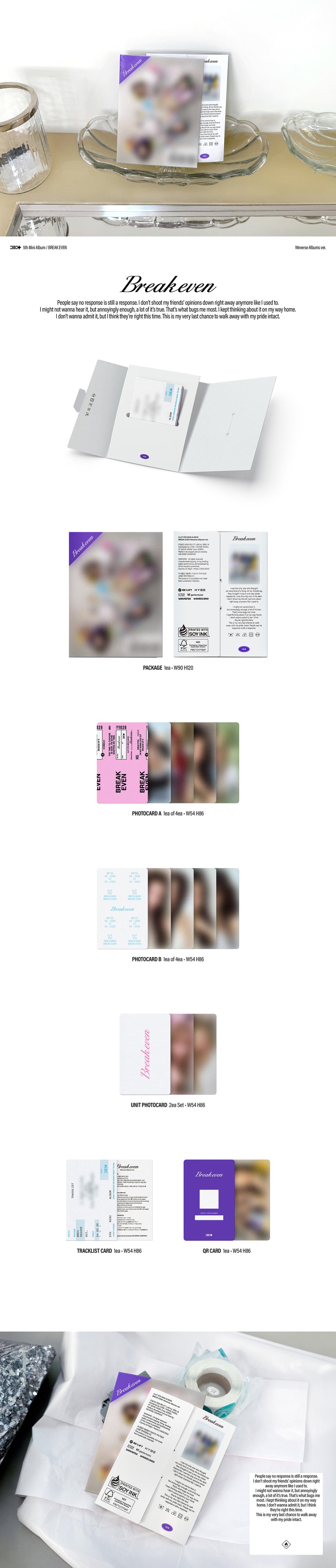 (10/25) preorder ILLIT 5th Mini Album [BREAK EVEN] Weverse Ver.