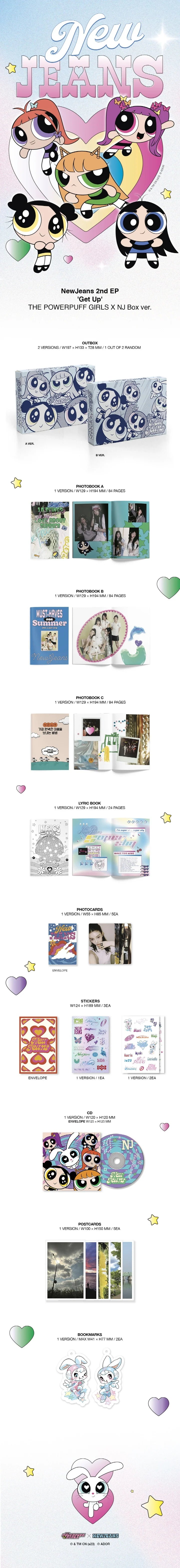 NEWJEANS - [GET UP] 2nd EP THE POWERPUFF GIRLS X NJ BOX RANDOM Version