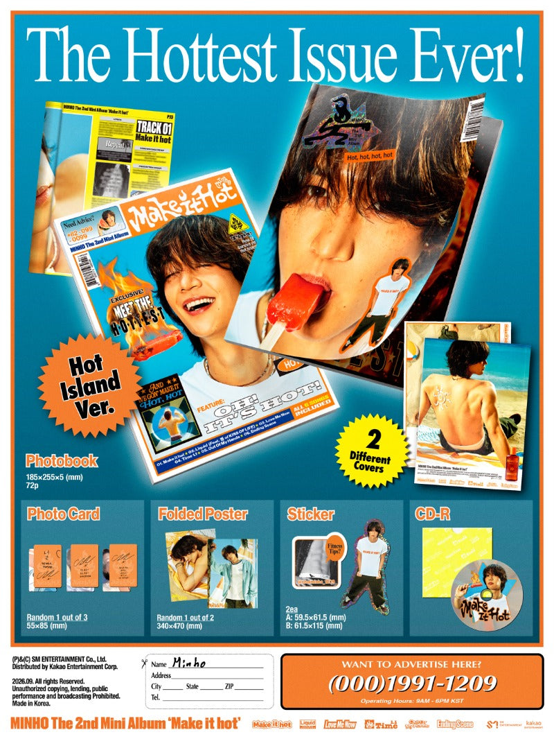 MINHO - 2nd Mini Album [Make it hot] Hot island Ver.