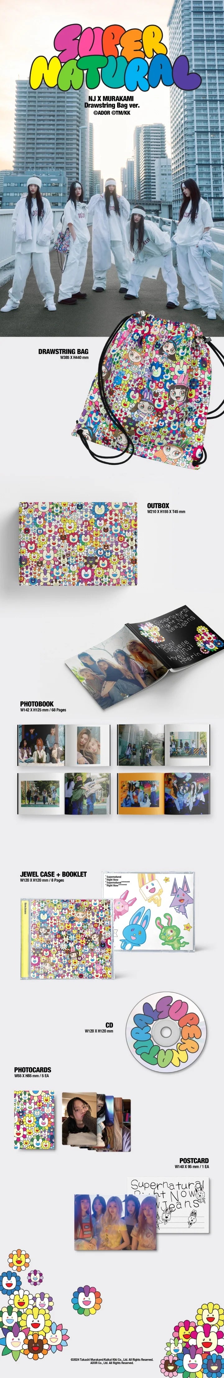 NewJeans - [Supernatural] Single Album NJ X MURAKAMI Drawstring Bag Version