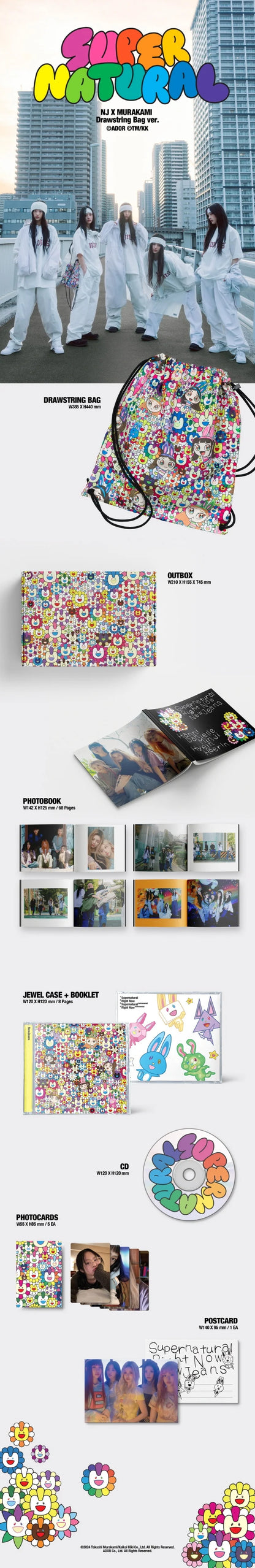 NewJeans - [Supernatural] Single Album NJ X MURAKAMI Drawstring Bag Version