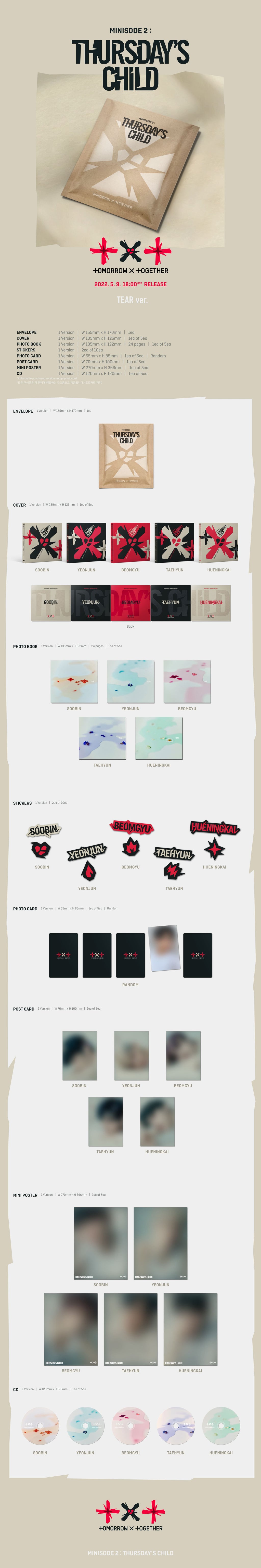 TXT 4th Mini Album [Minisode 2: Thursday's Child] TEAR ver.