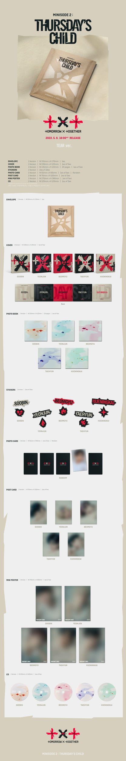 TXT 4th Mini Album [Minisode 2: Thursday's Child] TEAR ver.