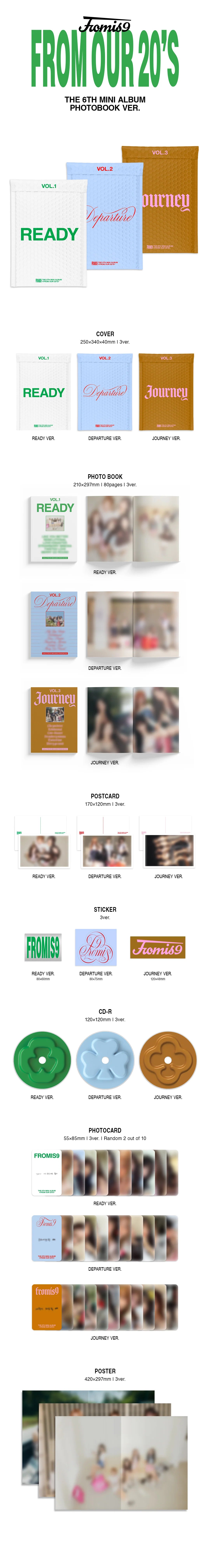 fromis_9 - 6th Mini Album [From Our 20's] (Photobook Ver.) (READY Ver. / DEPARTURE Ver. / JOURNEY Ver.)