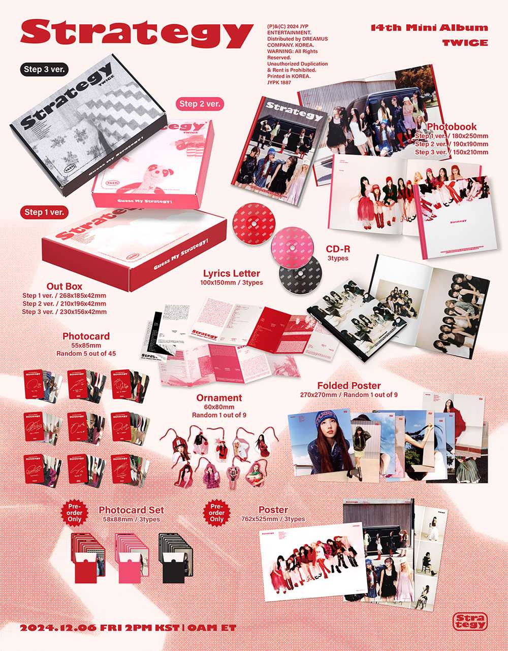 TWICE - 14th Mini Album [STRATEGY] (Step 1 Ver. / Step 2 Ver. / Step 3 Ver.)