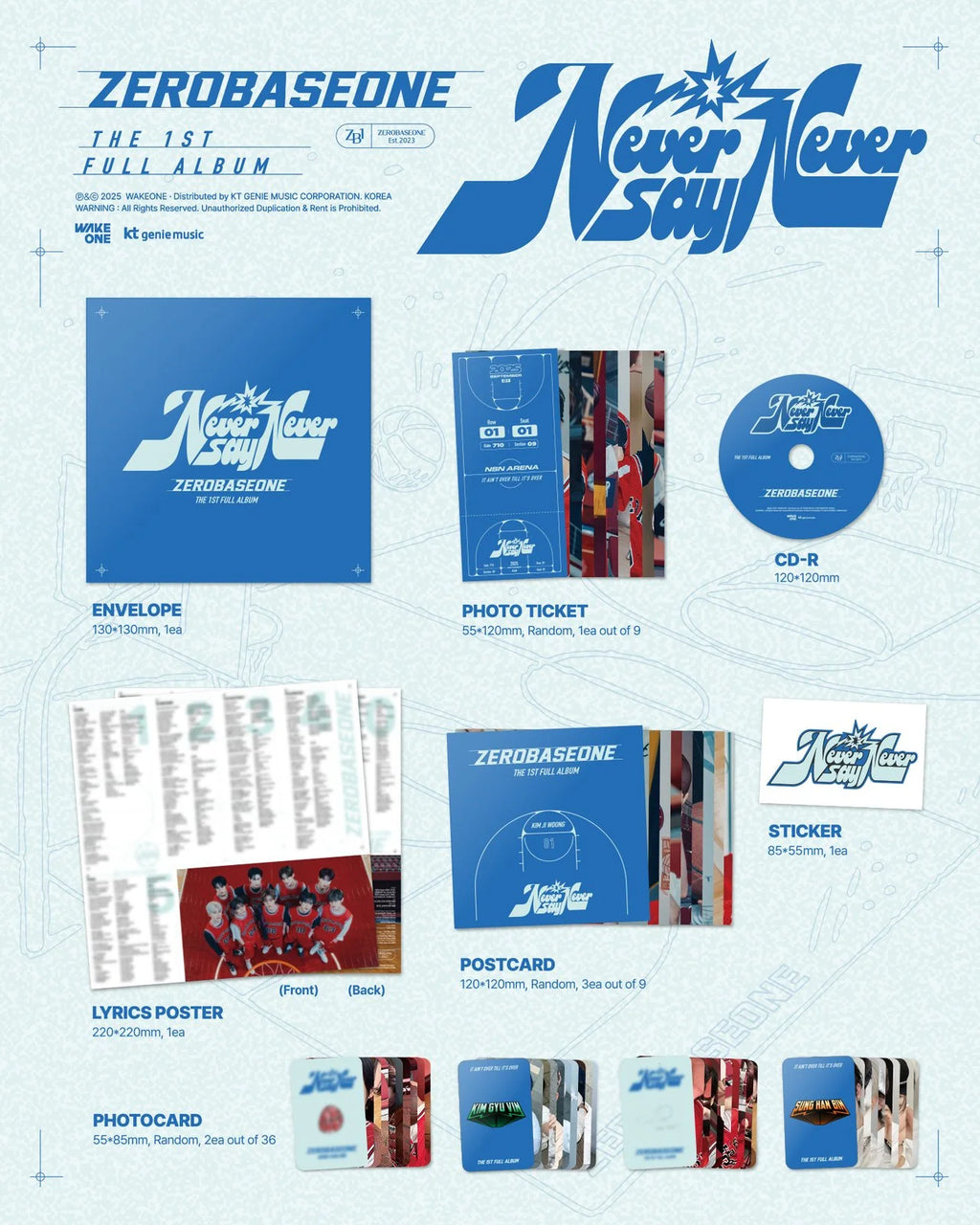 ZEROBASEONE - 1ST FULL ALBUM NEVER SAY NEVER (SLAM DUNK VER.)